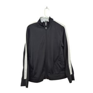 Champion Track Jacket Mens Small Zip Up Black White Active Athletic